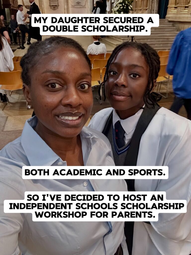 Toluwani and her daughter after securing a double scholarship, academic and sports
